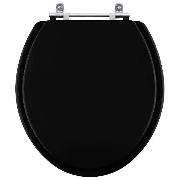 Tampa de Vaso MDF Laqueado Dalia Preto para bacia Fiori 6lpf