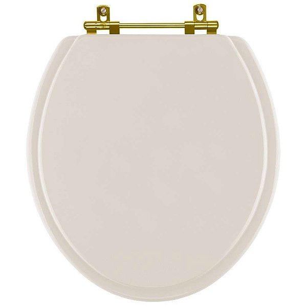 Assento Sanitário Convencional Oval Rosato para vaso Celite com Ferragem Dourada