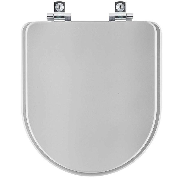 Assento Sanitário Soft Close Montezzi Cinza Claro para vaso Belize