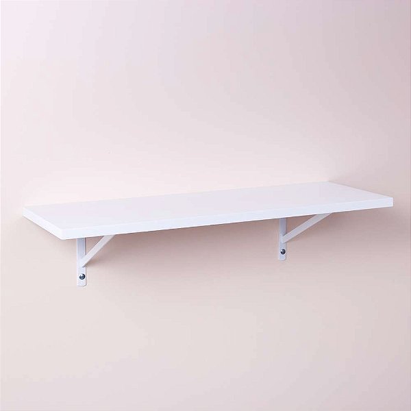 Prateleira Branca 60 X 20cm Com Suporte Mao Francesa