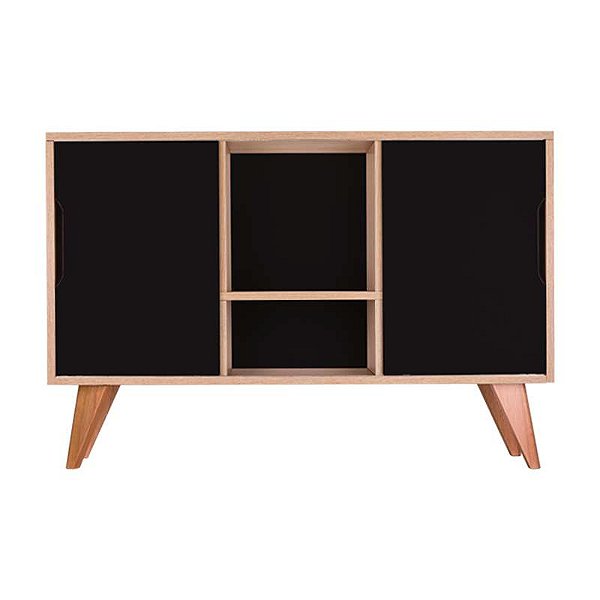 Balcão Buffet com 2 Portas Carvalho e Preto