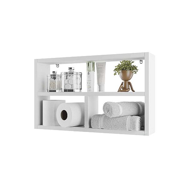 Nicho para Banheiro Lavabo Atenas Branco 50 x 30cm
