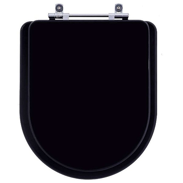 Tampa de Vaso Poliester Carrara Ebano Preto Fosco para Bacia Deca
