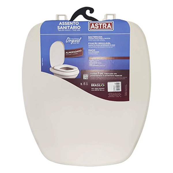 Assento Sanitário Almofadado Astra Thema Biscuit Bege Claro para vaso Incepa