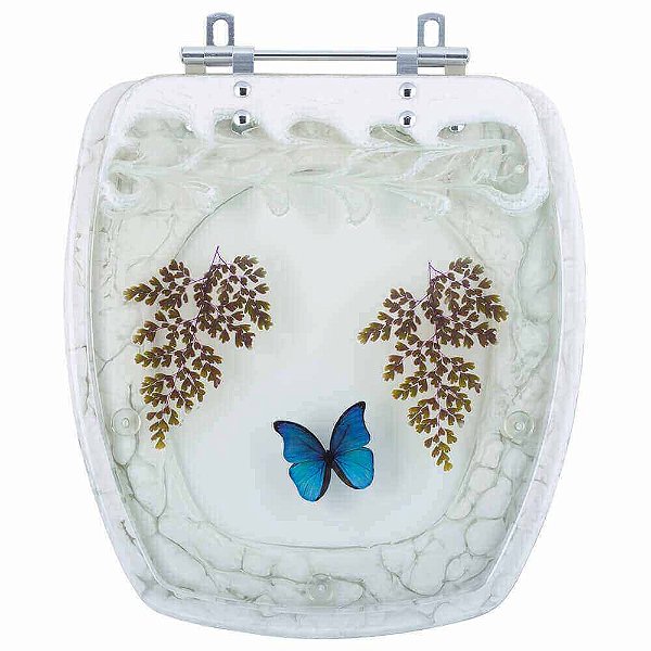 Assento Sanitário Decorado Amarilis Branco Para Louças Fiori