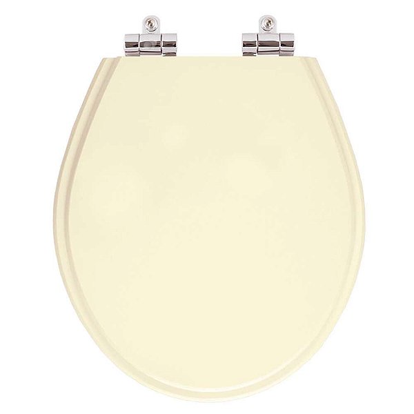 Assento Sanitario Poliester com Amortecedor Ravena Creme para bacia Deca