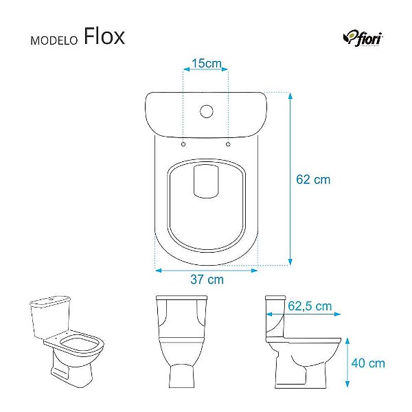 Tampa de Vaso Poliester Flox Branco para bacia Fiori
