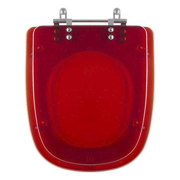 Assento Sanitario Poliester Ibiza Vermelho Transparente para vaso Incepa