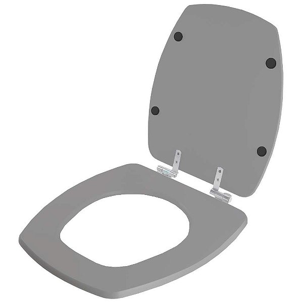 Assento Sanitario Poliester com Amortecedor Thema Cinza Ambar para Vaso Incepa