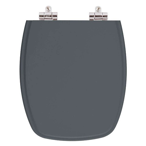 Assento Sanitario Poliester com Amortecedor Laguna Cinza Plus (cinza escuro) para Vaso Hervy