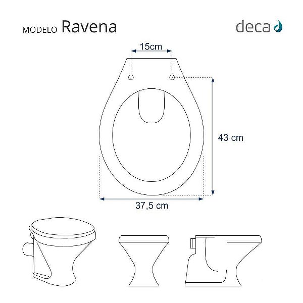 Assento Sanitário Ravena Bege Castor para vaso Deca