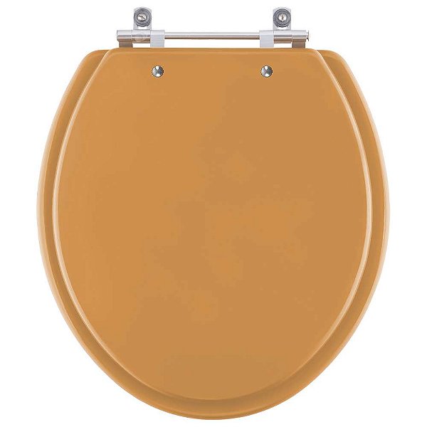 Assento Sanitario Poliester Convencional OvalAmarelo Terra para vaso Celite