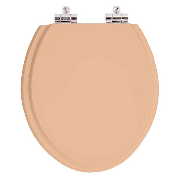 Assento Sanitário Poliester Soft Close Convencional / Oval Pêsego 73 para vaso Celite