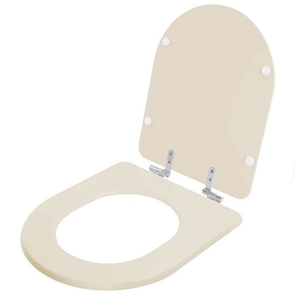 Assento Sanitário Poliester Soft Close Carrara Amendoa para vaso Deca