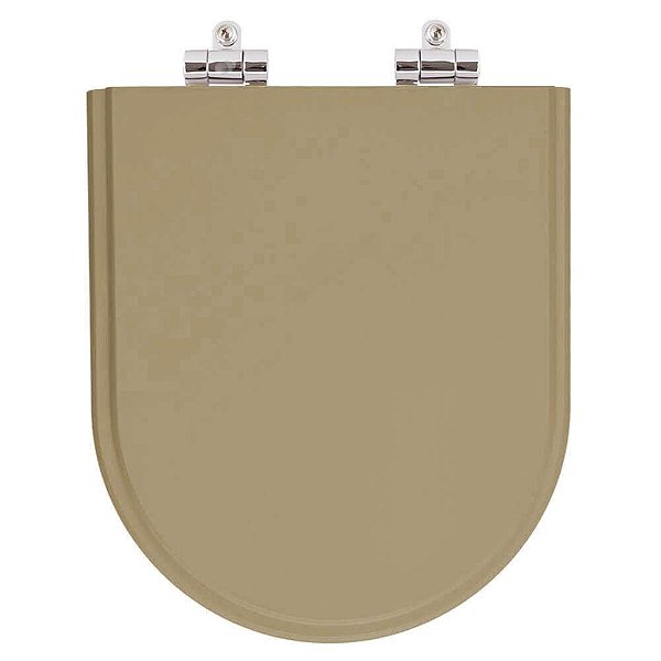 Assento Sanitário Poliester Soft Close Carrara Bege Castor para vaso Deca