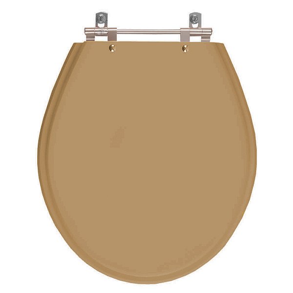 Assento Sanitário Poliester Ravena Bege Castor para vaso Deca