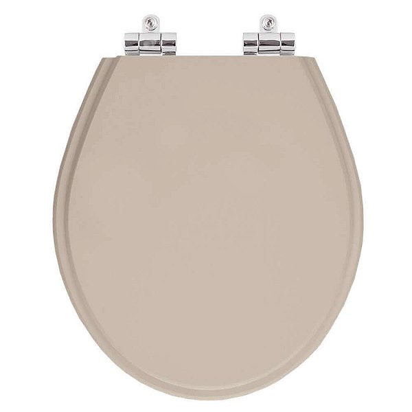 Assento Sanitário Poliester Soft Close Ravena Bege Saara para vaso Deca