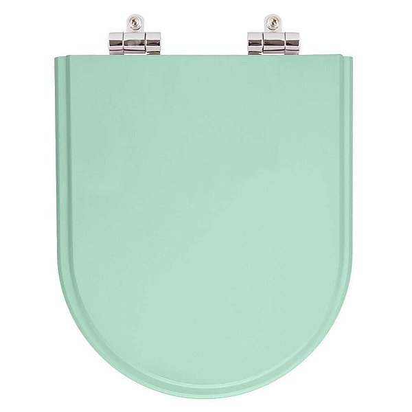 Assento Sanitário Poliester Soft Close Valentina Verde Acqua (Verde Claro) para vaso Hervy