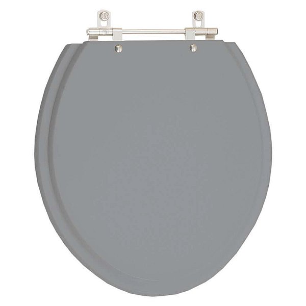 Assento Sanitario Poliester Convencional Oval Cinza Escuro para vaso Icasa