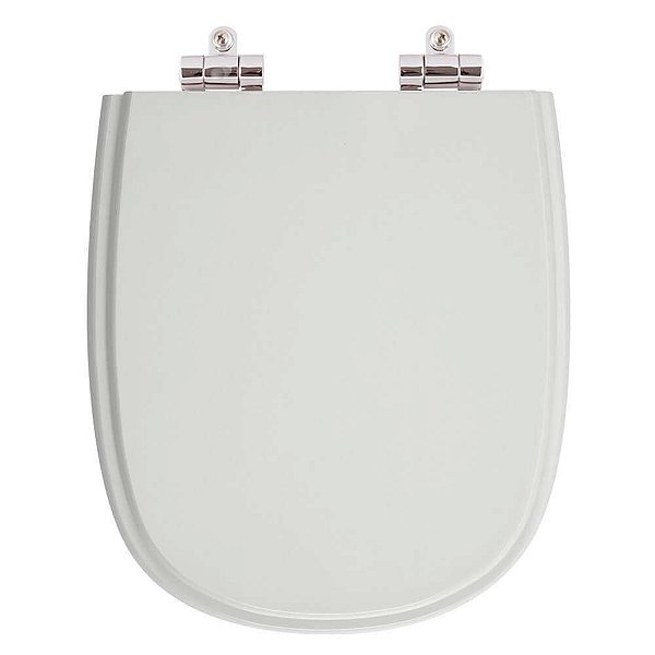 Assento Sanitário Poliester Soft Close Dona Beja Cinza Claro para vaso Santa Clara