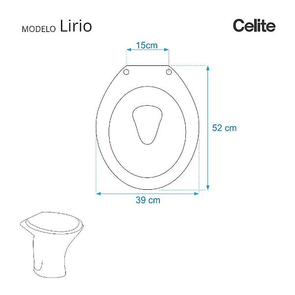 Assento Sanitário Lirio Amarelo Terra para vaso Celite