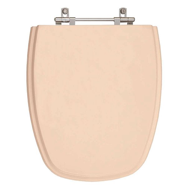 Assento Sanitario Poliester Convencional Oval Rosa Floral para vaso Deca