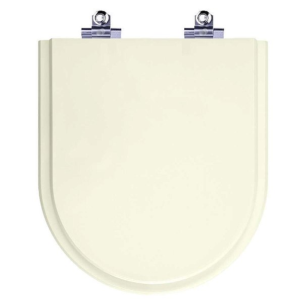 Assento Sanitário Laqueado Soft Close Riviera Pergamon Bege Claro para vaso Celite