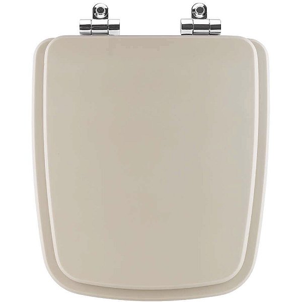 Assento Sanitário Poliester Soft Close Boss Champagne Bege Fosco para vaso Incepa