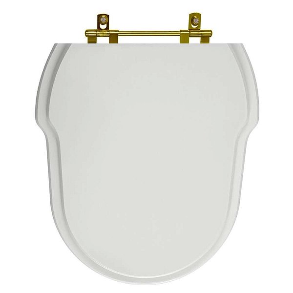 Assento Sanitário Hampton Cinza Platina para vaso Incepa com Ferragem Dourada