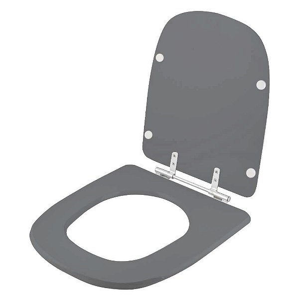 Tampa de Vaso Poliester Ibiza Cinza Escuro para Bacia Incepa 6lpf