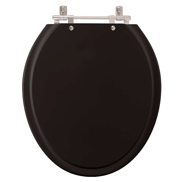 Assento Sanitário Poliester Lirio Preto para vaso Celite