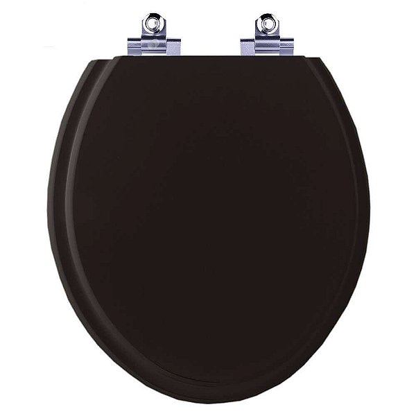 Assento Sanitário Laqueado Soft Close Convencional Preto para vaso Celite