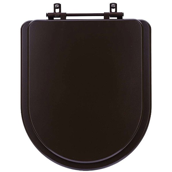 Assento Sanitário Poliester Carrara Marrom Fosco Ferragem Marrom para Vaso Deca