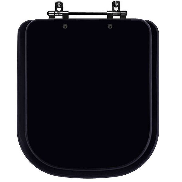 Assento Sanitário Piano Preto Fosco Com Ferragem Preta Para Vaso Deca