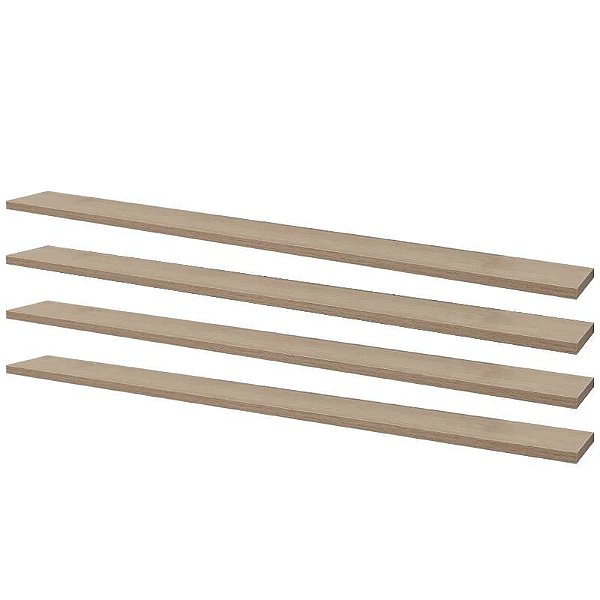 Kit 4 Prateleiras 100 x 10cm Carvalho Suporte Invisível