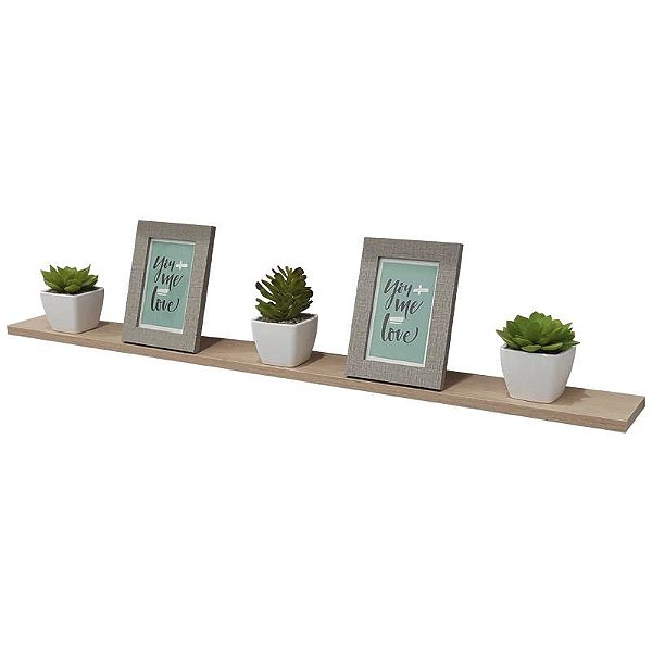 Prateleira 80 x 20cm Carvalho Suporte Invisível