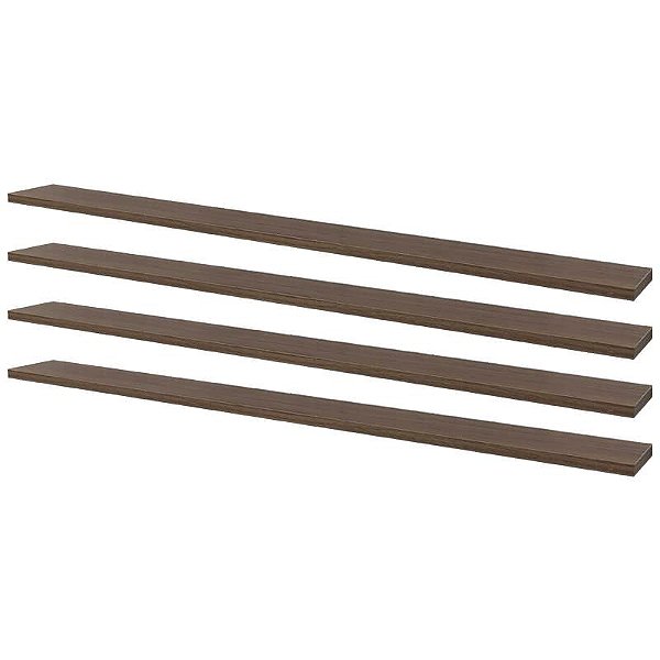 Kit 4 Prateleiras 80 x 20cm Nogal Suporte Invisível