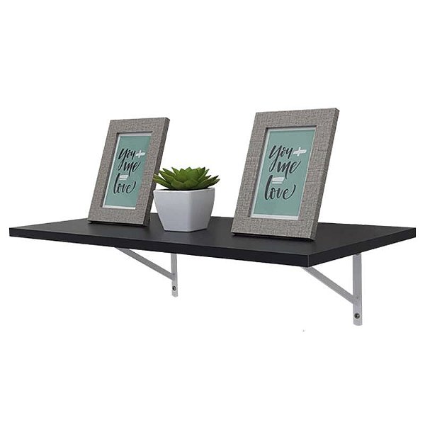 Prateleira 60 x 30cm Preta Com Mão Francesa