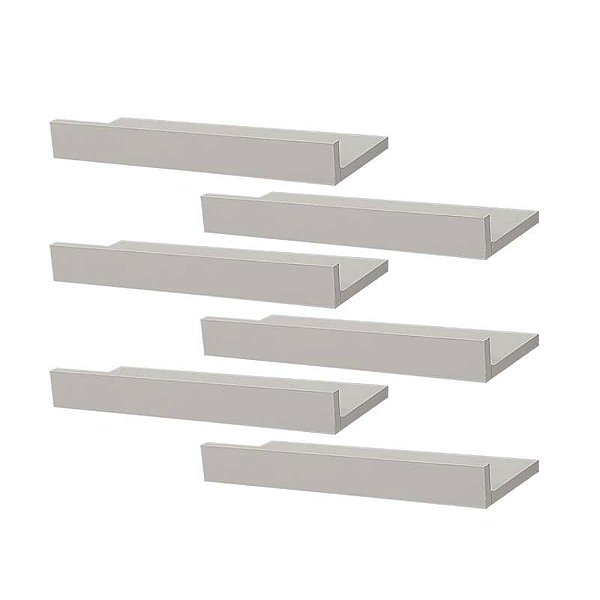 Kit 6 Prateleiras Porta Quadros 60 x 10cm Branca Suporte Invisível