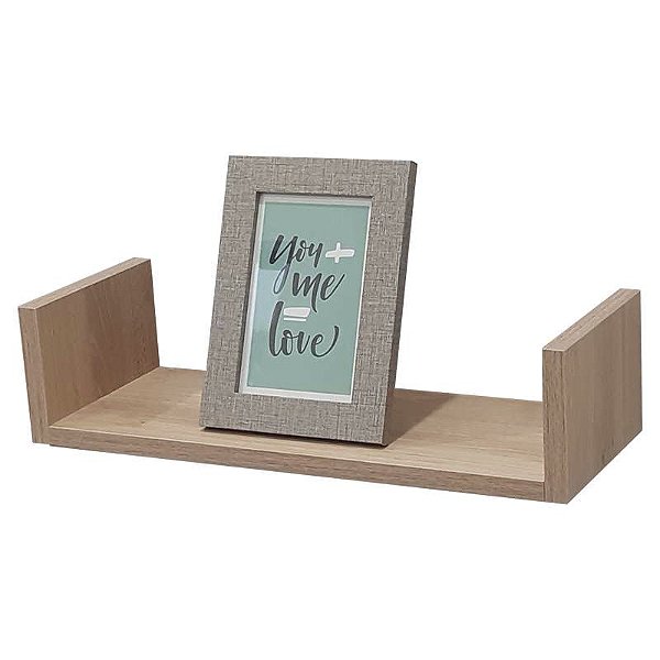 Prateleira U 40 x 15cm Carvalho Suporte Invisível