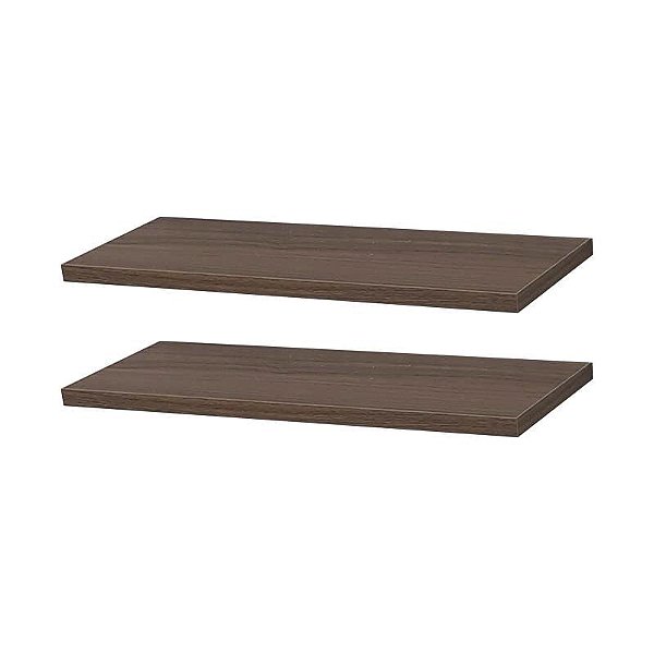 Kit 2 Prateleiras 40 x 15cm Nogal Suporte Invisível