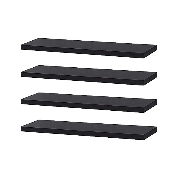 Kit 4 Prateleiras 40 x 20cm Preta Suporte Invisível