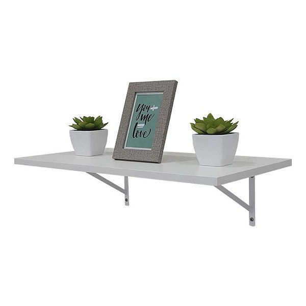 Prateleira 100 x 30cm Branca Com Mão Francesa