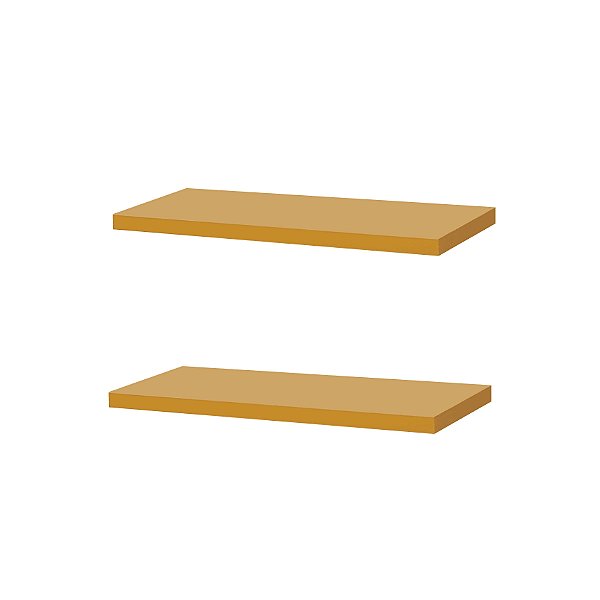 Kit 2 Prateleiras 30 x 10cm Amarela Suporte Invisível