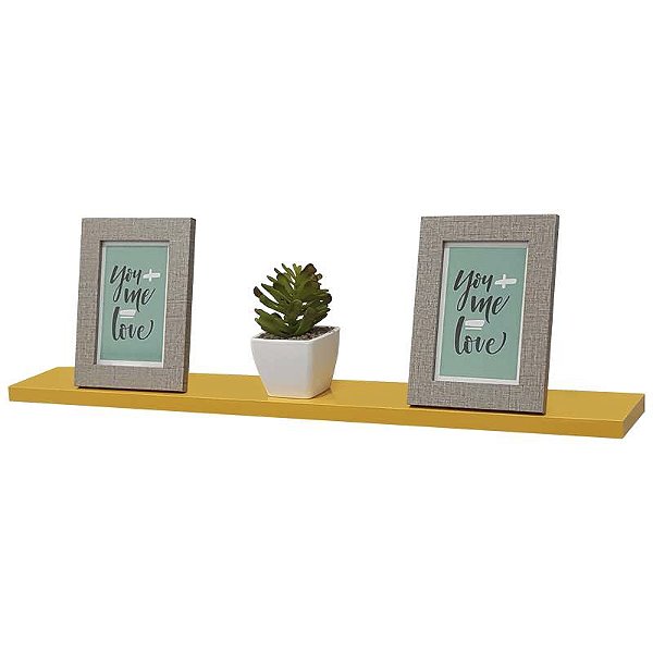 Prateleira 60 x 15cm Amarela Suporte Invisível