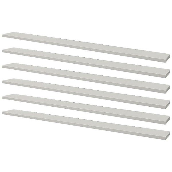 Kit 6 Prateleiras 30 x 10cm Branca Suporte Invisível