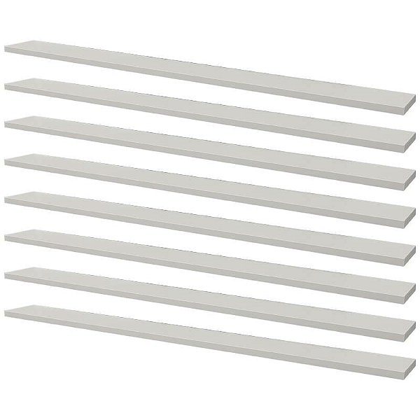 Kit 8 Prateleiras 30 x 10cm Branca Suporte Invisível