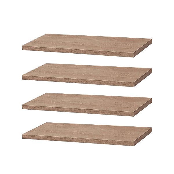 Kit 4 Prateleiras 30 x 10cm Carvalho Suporte Invisível