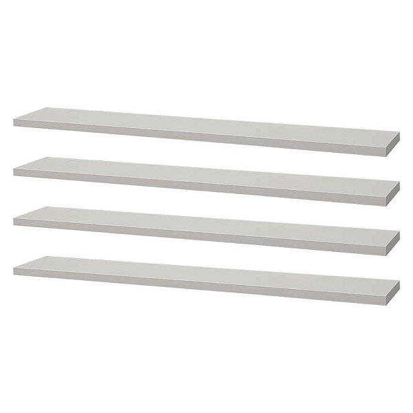 Kit 4 Prateleiras 50 x 10cm Branca Suporte Invisível