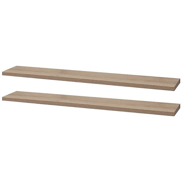 Kit 2 Prateleiras 50 x 10cm Carvalho Suporte Invisível